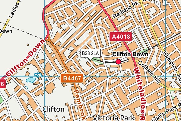 BS8 2LA map - OS VectorMap District (Ordnance Survey)