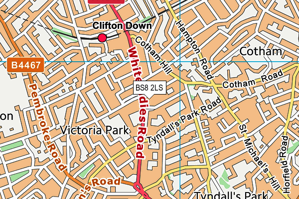 BS8 2LS map - OS VectorMap District (Ordnance Survey)