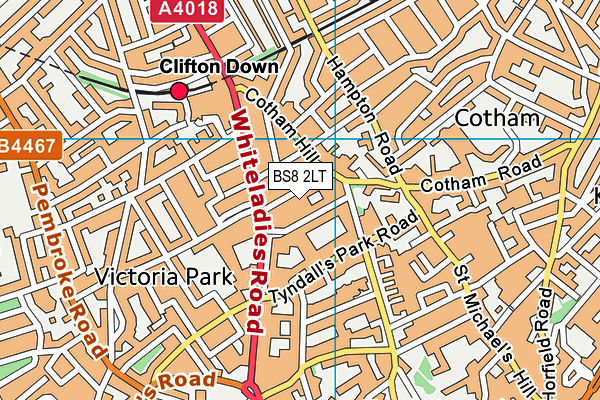 BS8 2LT map - OS VectorMap District (Ordnance Survey)