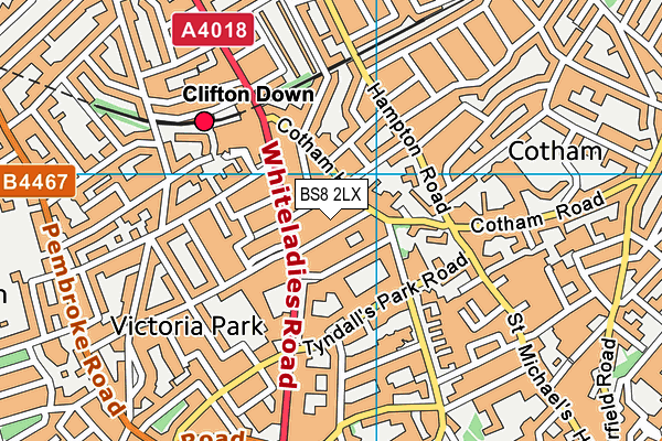 BS8 2LX map - OS VectorMap District (Ordnance Survey)