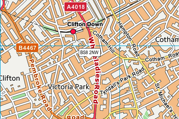 BS8 2NW map - OS VectorMap District (Ordnance Survey)