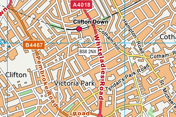 BS8 2NX map - OS VectorMap District (Ordnance Survey)