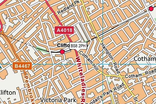 Snap Fitness (Bristol Clifton) map (BS8 2PH) - OS VectorMap District (Ordnance Survey)