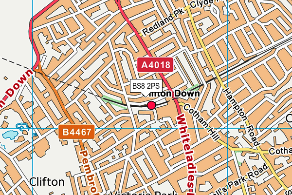 BS8 2PS map - OS VectorMap District (Ordnance Survey)