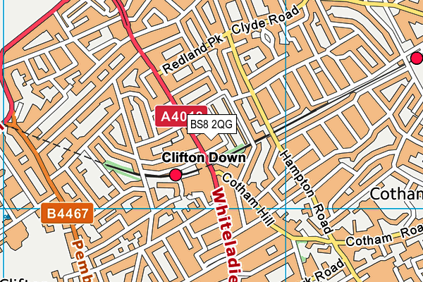 BS8 2QG map - OS VectorMap District (Ordnance Survey)