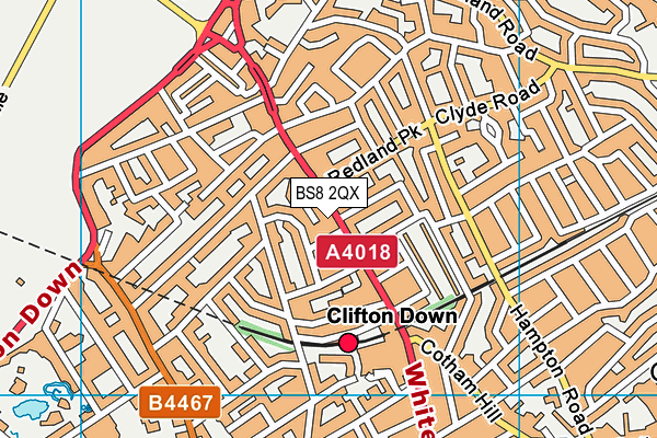 BS8 2QX map - OS VectorMap District (Ordnance Survey)