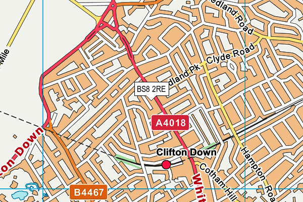 BS8 2RE map - OS VectorMap District (Ordnance Survey)