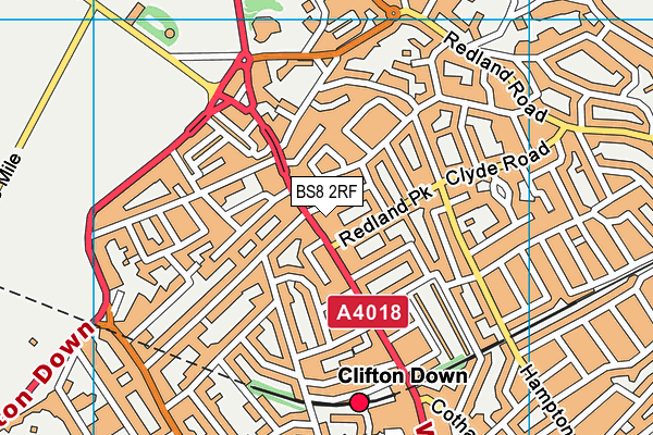 BS8 2RF map - OS VectorMap District (Ordnance Survey)