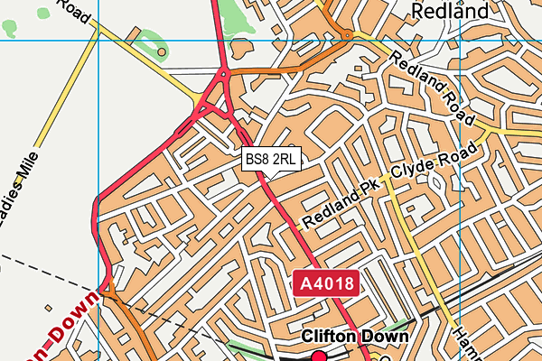 BS8 2RL map - OS VectorMap District (Ordnance Survey)