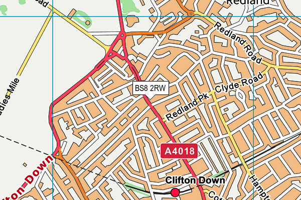 BS8 2RW map - OS VectorMap District (Ordnance Survey)