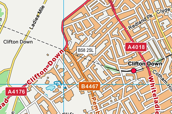 BS8 2SL map - OS VectorMap District (Ordnance Survey)