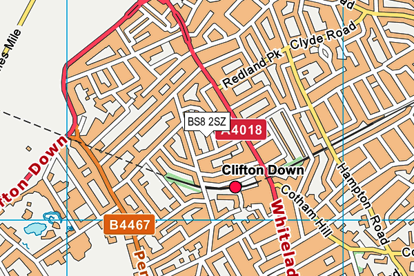 BS8 2SZ map - OS VectorMap District (Ordnance Survey)