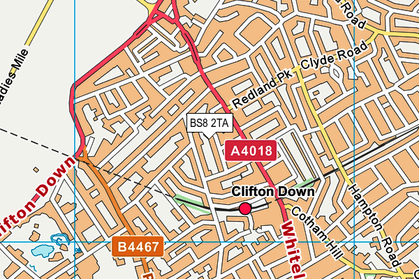 BS8 2TA map - OS VectorMap District (Ordnance Survey)