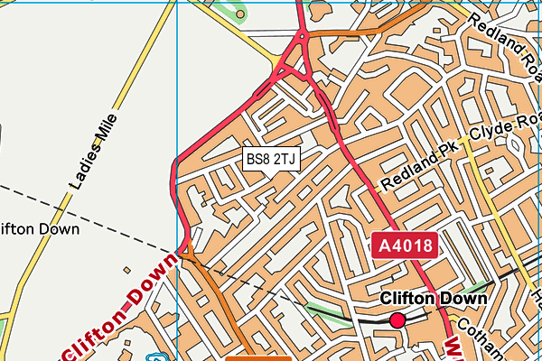 BS8 2TJ map - OS VectorMap District (Ordnance Survey)