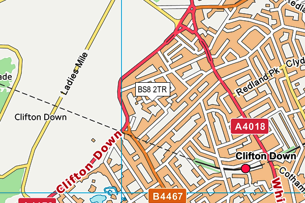 BS8 2TR map - OS VectorMap District (Ordnance Survey)