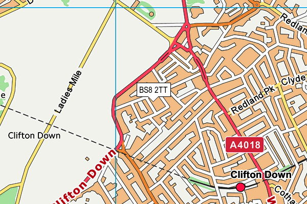 BS8 2TT map - OS VectorMap District (Ordnance Survey)