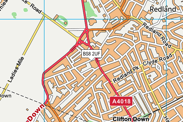 BS8 2UF map - OS VectorMap District (Ordnance Survey)