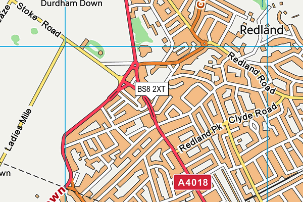 BS8 2XT map - OS VectorMap District (Ordnance Survey)