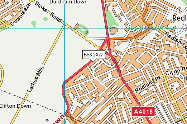 BS8 2XW map - OS VectorMap District (Ordnance Survey)