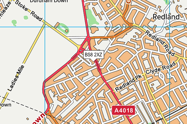 BS8 2XZ map - OS VectorMap District (Ordnance Survey)