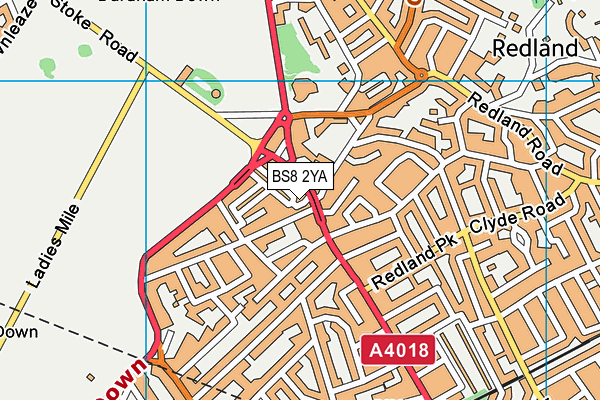 BS8 2YA map - OS VectorMap District (Ordnance Survey)