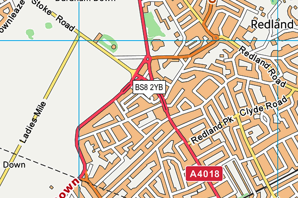 BS8 2YB map - OS VectorMap District (Ordnance Survey)