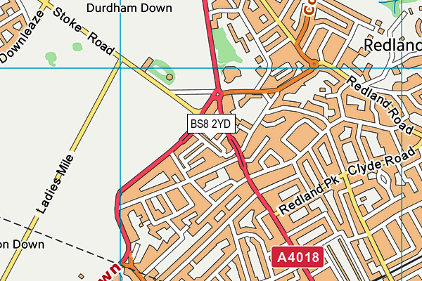 BS8 2YD map - OS VectorMap District (Ordnance Survey)