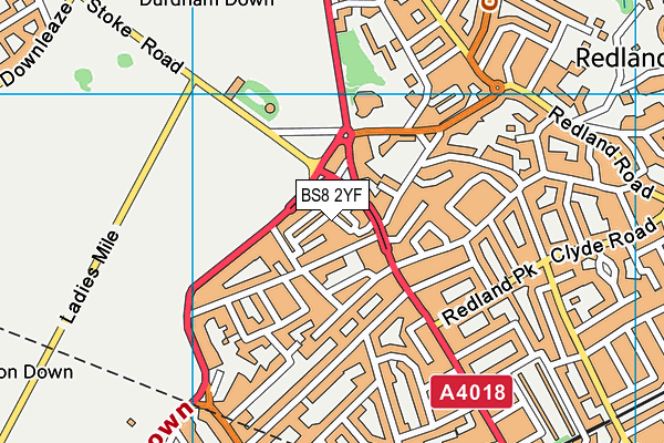 BS8 2YF map - OS VectorMap District (Ordnance Survey)