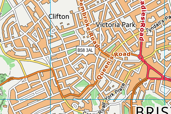 BS8 3AL map - OS VectorMap District (Ordnance Survey)