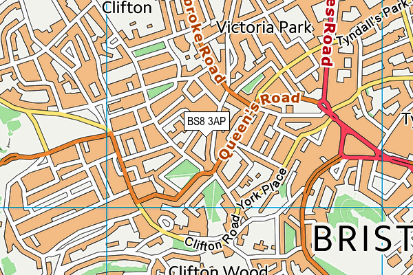 BS8 3AP map - OS VectorMap District (Ordnance Survey)