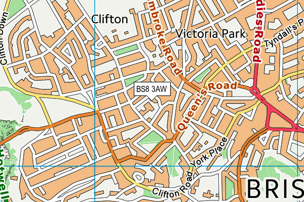BS8 3AW map - OS VectorMap District (Ordnance Survey)