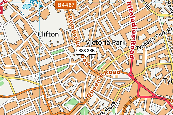 BS8 3BB map - OS VectorMap District (Ordnance Survey)