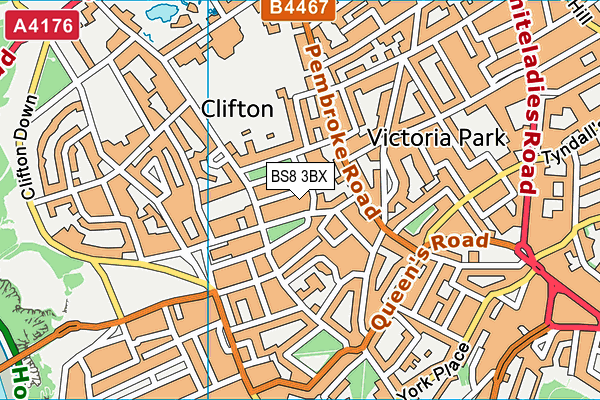 BS8 3BX map - OS VectorMap District (Ordnance Survey)
