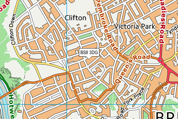 BS8 3DG map - OS VectorMap District (Ordnance Survey)