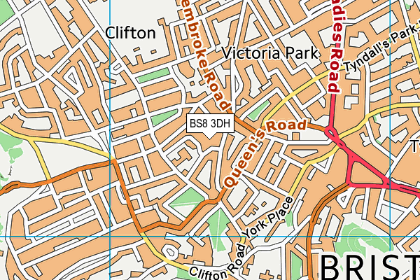 BS8 3DH map - OS VectorMap District (Ordnance Survey)