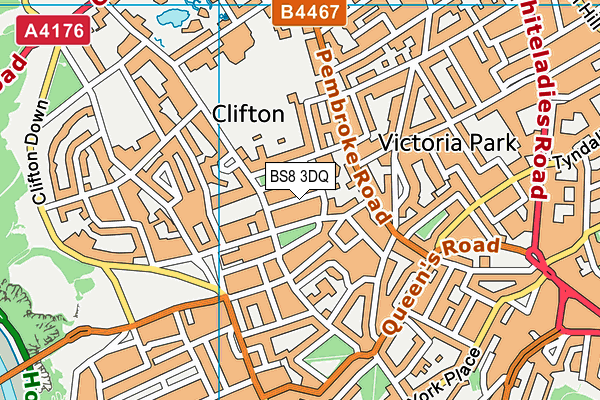 BS8 3DQ map - OS VectorMap District (Ordnance Survey)