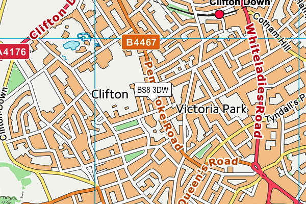 BS8 3DW map - OS VectorMap District (Ordnance Survey)