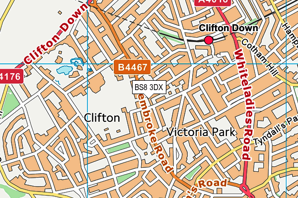 BS8 3DX map - OS VectorMap District (Ordnance Survey)