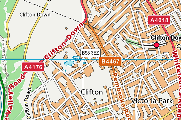 Clifton College Sports Centre map (BS8 3EZ) - OS VectorMap District (Ordnance Survey)