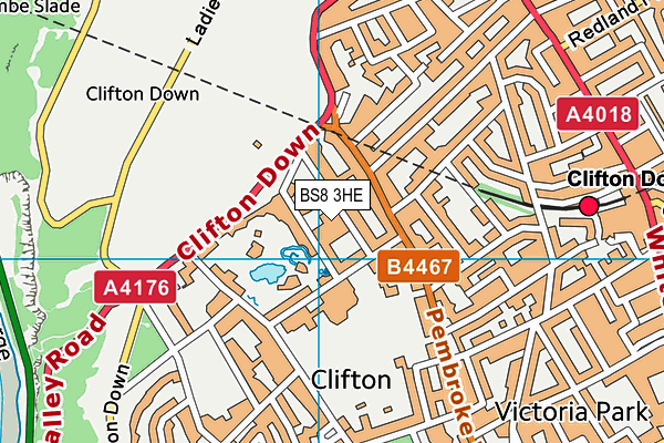 BS8 3HE map - OS VectorMap District (Ordnance Survey)