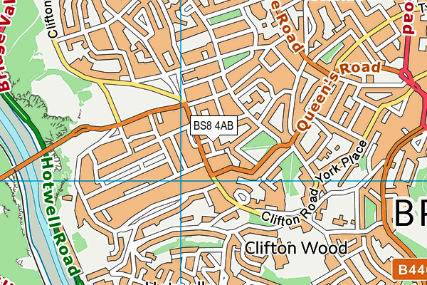 BS8 4AB map - OS VectorMap District (Ordnance Survey)