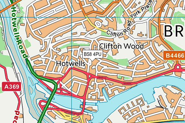 BS8 4PU map - OS VectorMap District (Ordnance Survey)