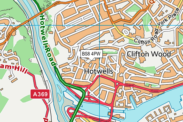 BS8 4PW map - OS VectorMap District (Ordnance Survey)