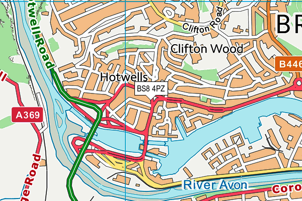 BS8 4PZ map - OS VectorMap District (Ordnance Survey)