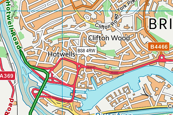 BS8 4RW map - OS VectorMap District (Ordnance Survey)