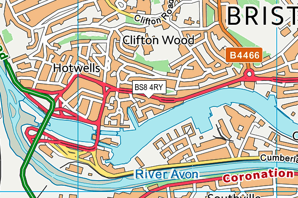 BS8 4RY map - OS VectorMap District (Ordnance Survey)