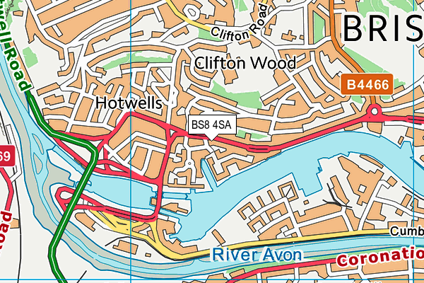 BS8 4SA map - OS VectorMap District (Ordnance Survey)