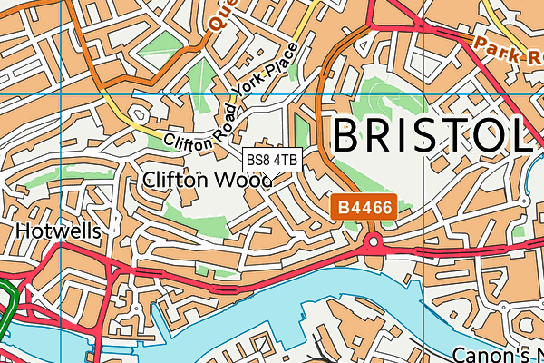 BS8 4TB map - OS VectorMap District (Ordnance Survey)