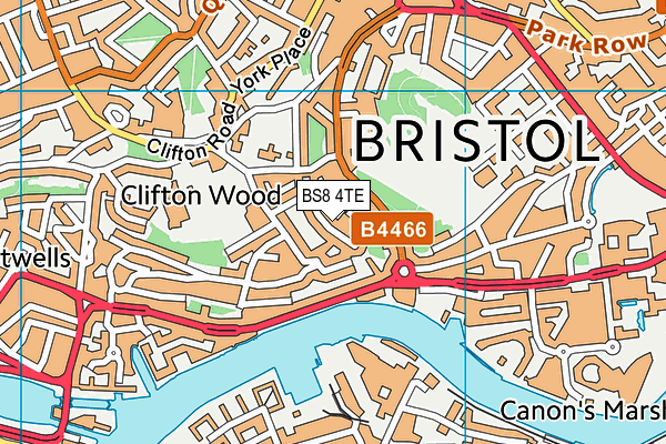 BS8 4TE map - OS VectorMap District (Ordnance Survey)