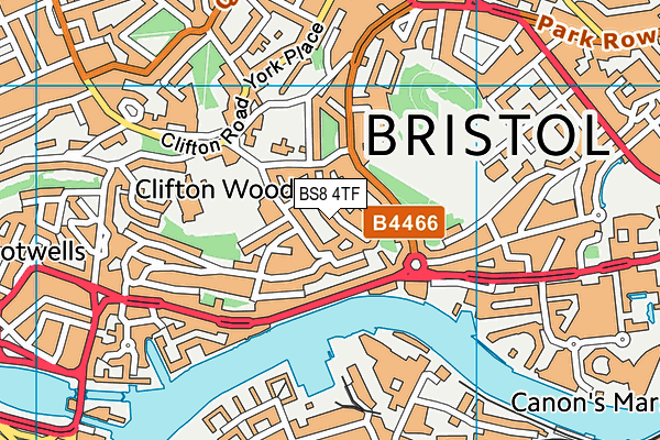 BS8 4TF map - OS VectorMap District (Ordnance Survey)
